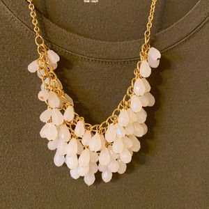 Gold Necklace with Iridescent Drops